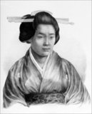 Since mixed marriages were forbidden in Japan at this time, Von Siebold 'lived together' with his Japanese partner Kusumoto Taki. In 1827 Kusumoto Taki gave birth to their daughter, Oine. Von Siebold used to call his wife 'Otakusa' and named a Hydrangea after her. As a result of her father's efforts, Oine eventually became the first Japanese woman known to have received a physician's training, and became a highly-regarded practicing physician. She died in 1903.