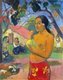 Paul Gauguin was born in Paris in 1848 and spent some of his childhood in Peru. He worked as a stockbroker with little success, and suffered from bouts of severe depression. He also painted. In 1891, Gauguin, frustrated by lack of recognition at home and financially destitute, sailed to the tropics to escape European civilization and 'everything that is artificial and conventional'. His time there, particularly in Tahiti and the Marquesas Islands, was the subject of much interest both then and in modern times due to his alleged sexual exploits. He was known to have had trysts with several  native girls, some of whom appear as subjects of his paintings. Gauguin died on 8 May 1903 and is buried in Calvary Cemetery (Cimetière Calvaire), Atuona, Hiva ‘Oa, Marquesas Islands, French Polynesia.